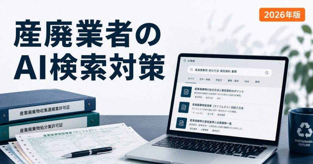 産廃業者のAI検索 LLMO 対策 完全ガイドのアイキャッチ