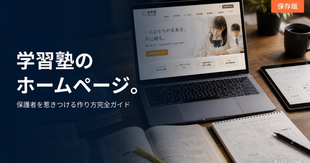 学習塾 ホームページ 作り方のアイキャッチ