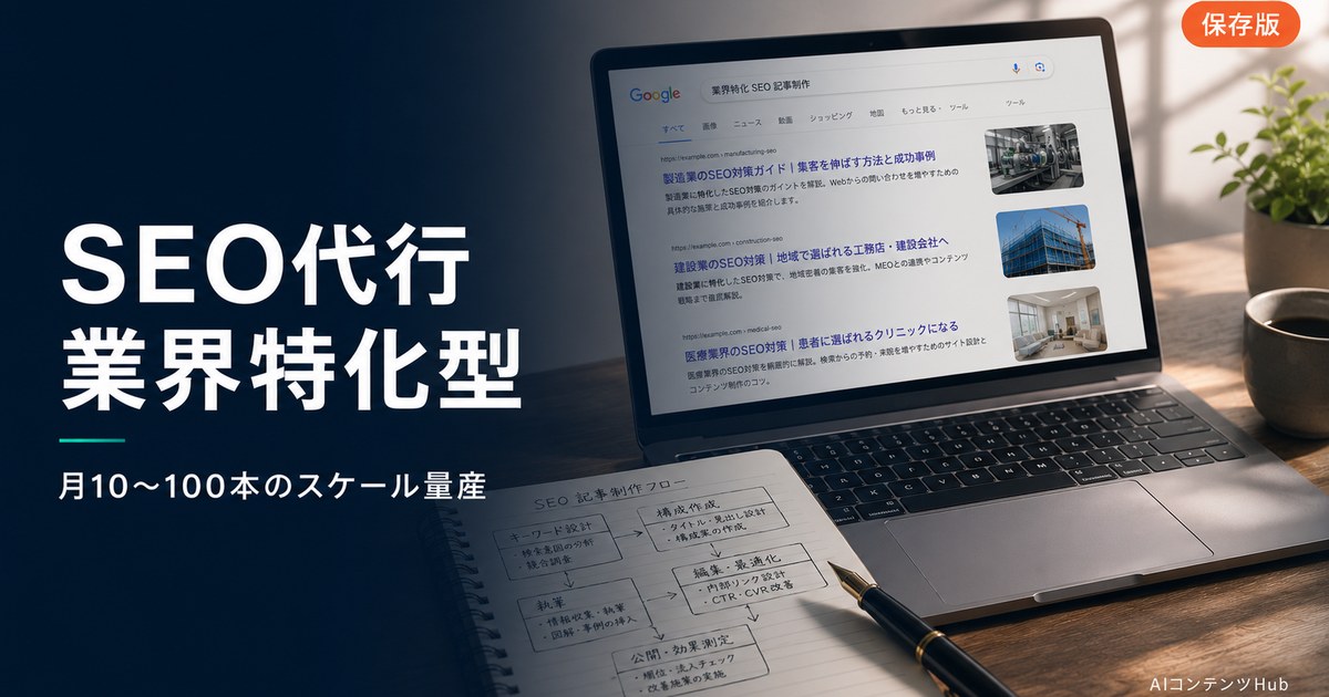 AIコンテンツHubのSEO代行サービス