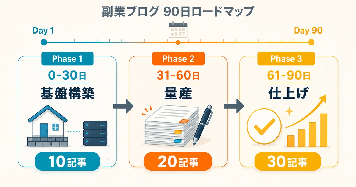 副業ブログ 90日ロードマップ全体像
