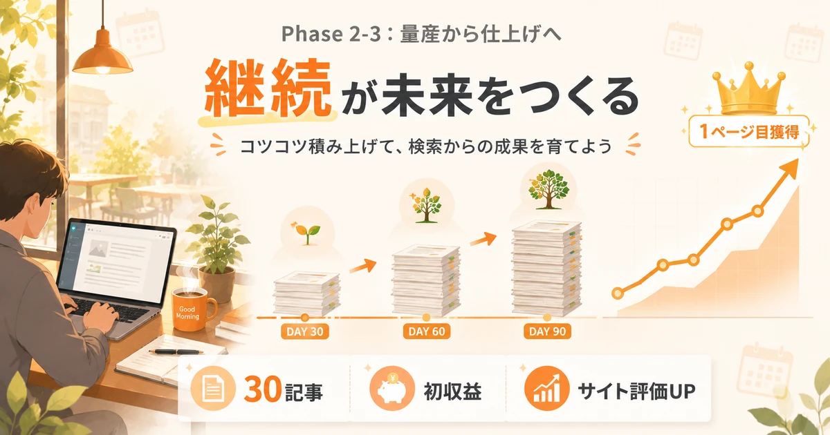 継続が未来を作る｜Phase 2-3の量産から仕上げへ